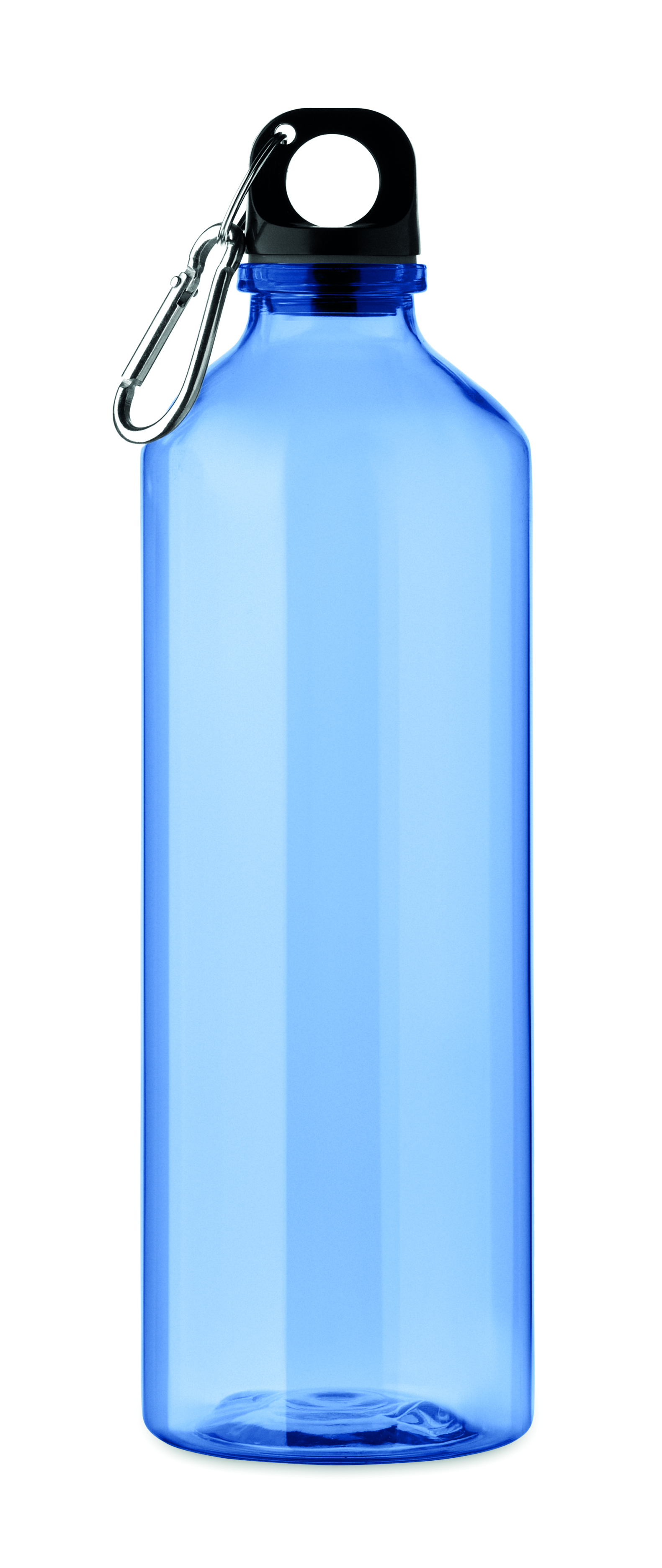 Gourde publicitaire en RPET avec mousqueton 750 ml Moss Bleu transparent